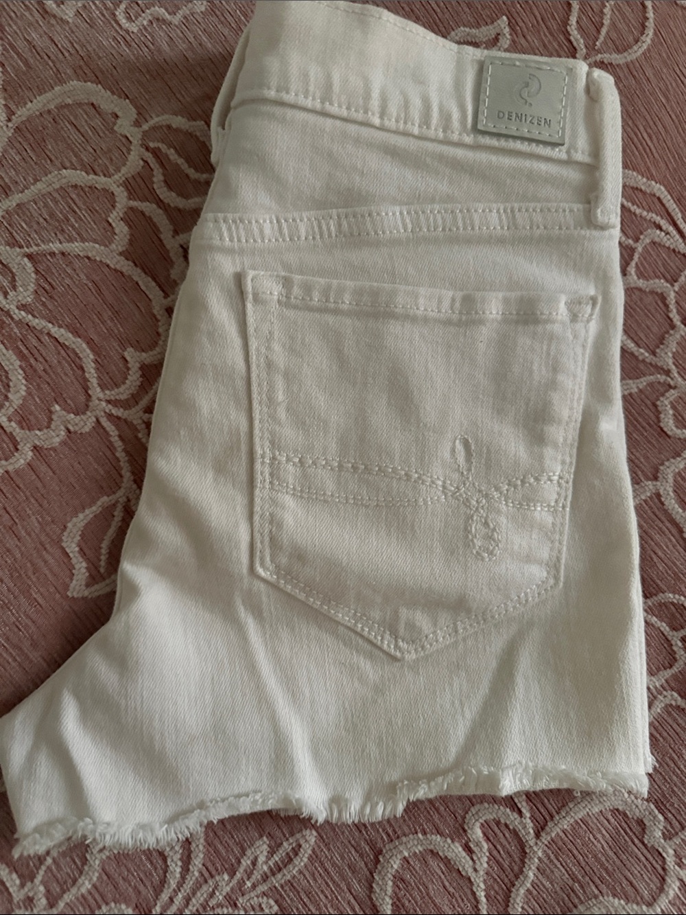 Denizen from Levi's White Distressed High-Rise Jean Shorts